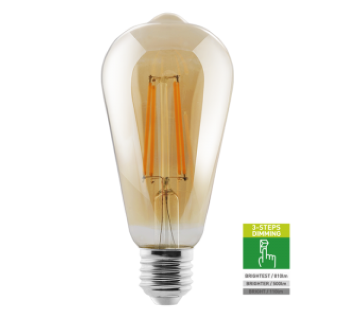 Segmented-Dimming LED Filament Bulb